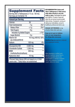 natures-way-glucosamine-ingredients Nature's Way Liquid Glucosamine Ingredients