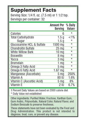 synflex-liquid-glucosamine-ingredients Synflex Liquid Glucosamine Ingredients